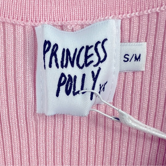 Princess Polly Pink Ribbed Tank Mini Dress S M NWT - Picture 6 of 8
